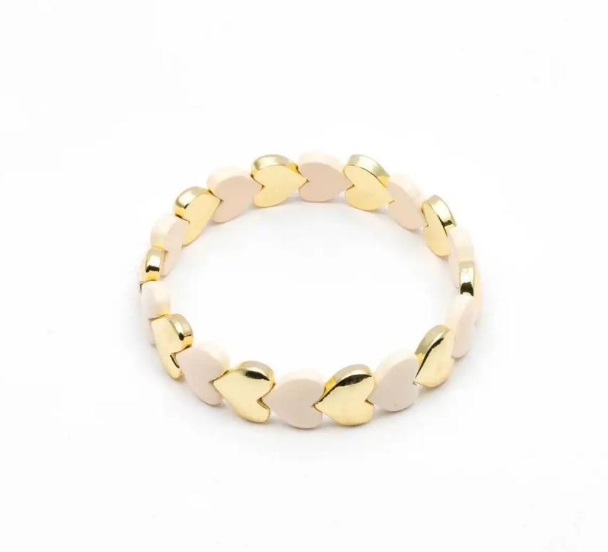 Happy Bracelet taupe hearts