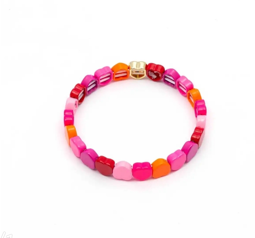 Happy Bracelet pink/orange hearts