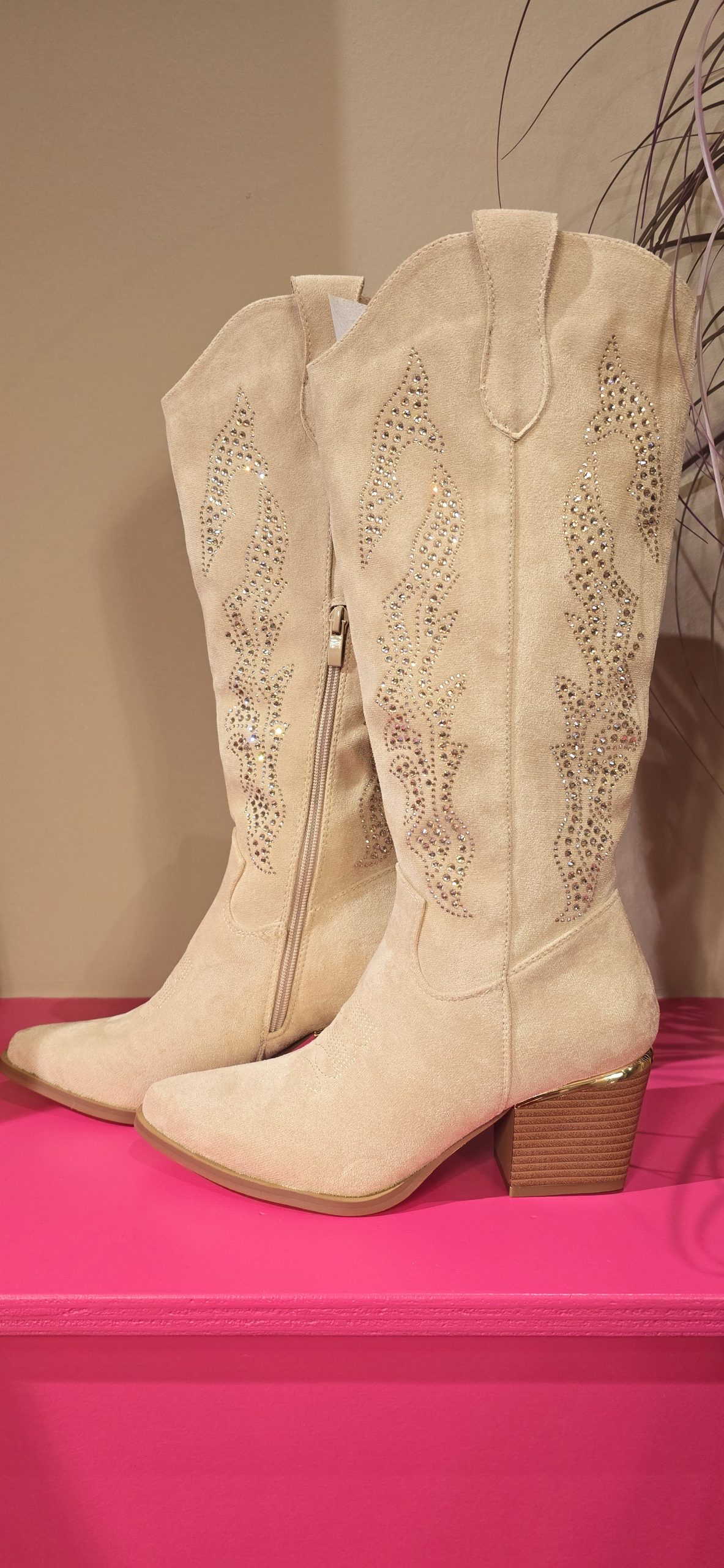 Laarzen beige Bling