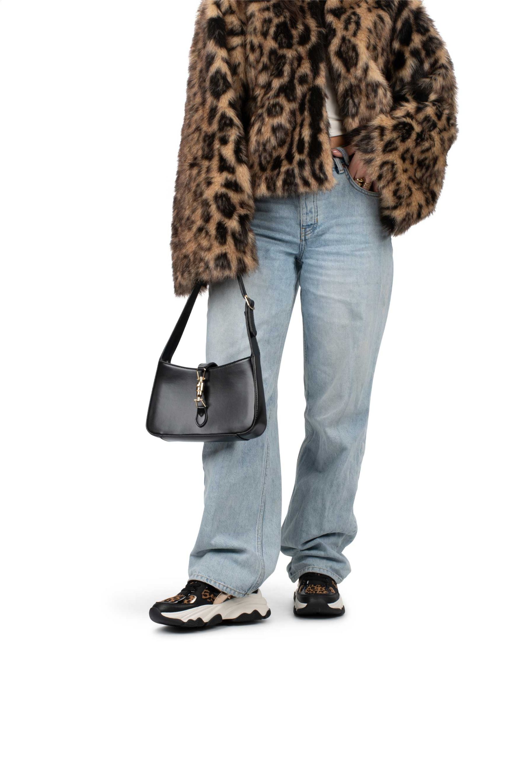 Sneaker Gigi bruin/leopard POSH BY POELMAN