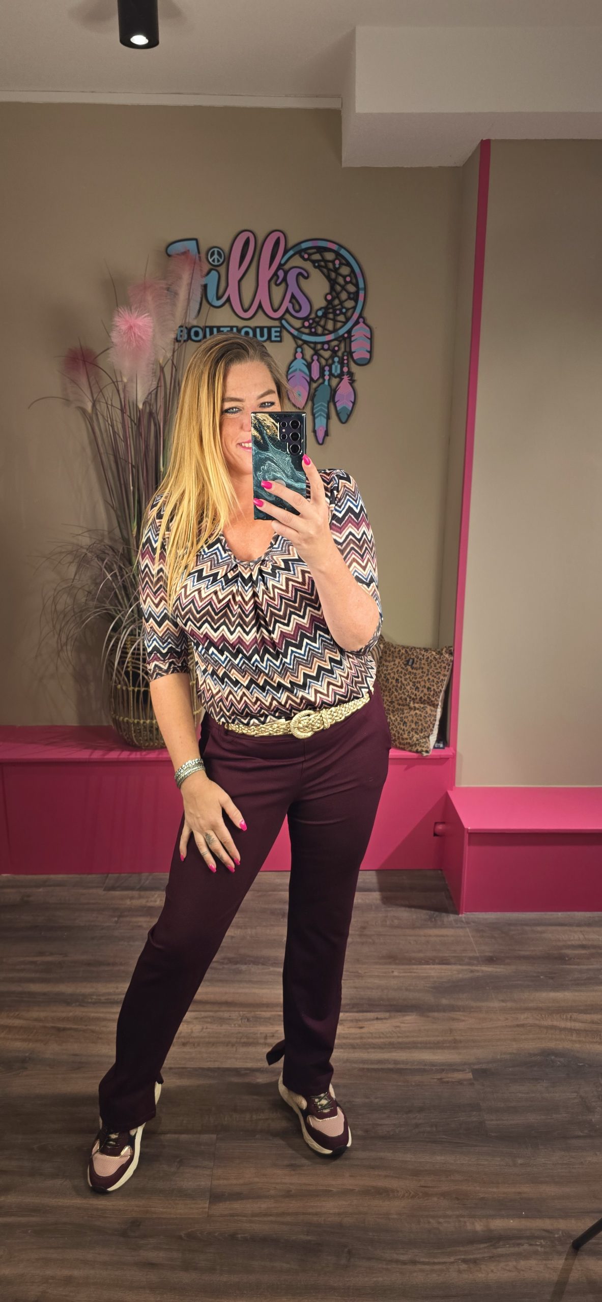 Top zigzag multi bordeau/bruin IZ NAIZ