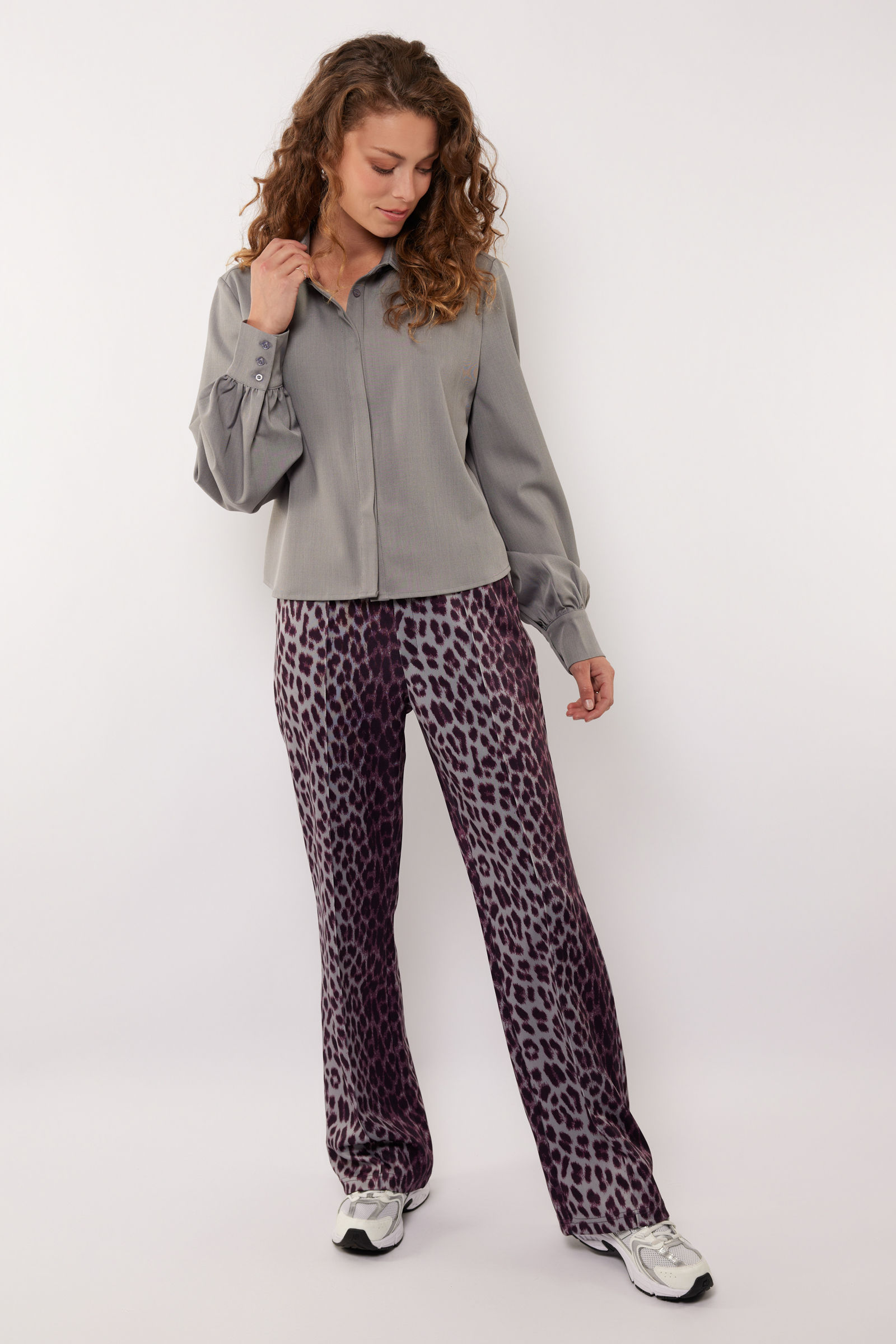 Broek bindi gray melange/mauve wine GMAXX