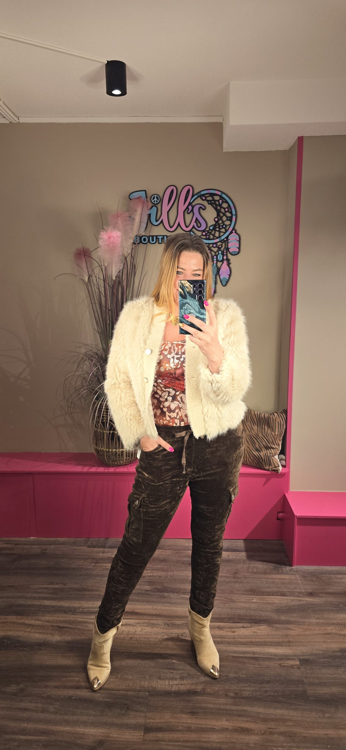 Broek velvet cargo bruin