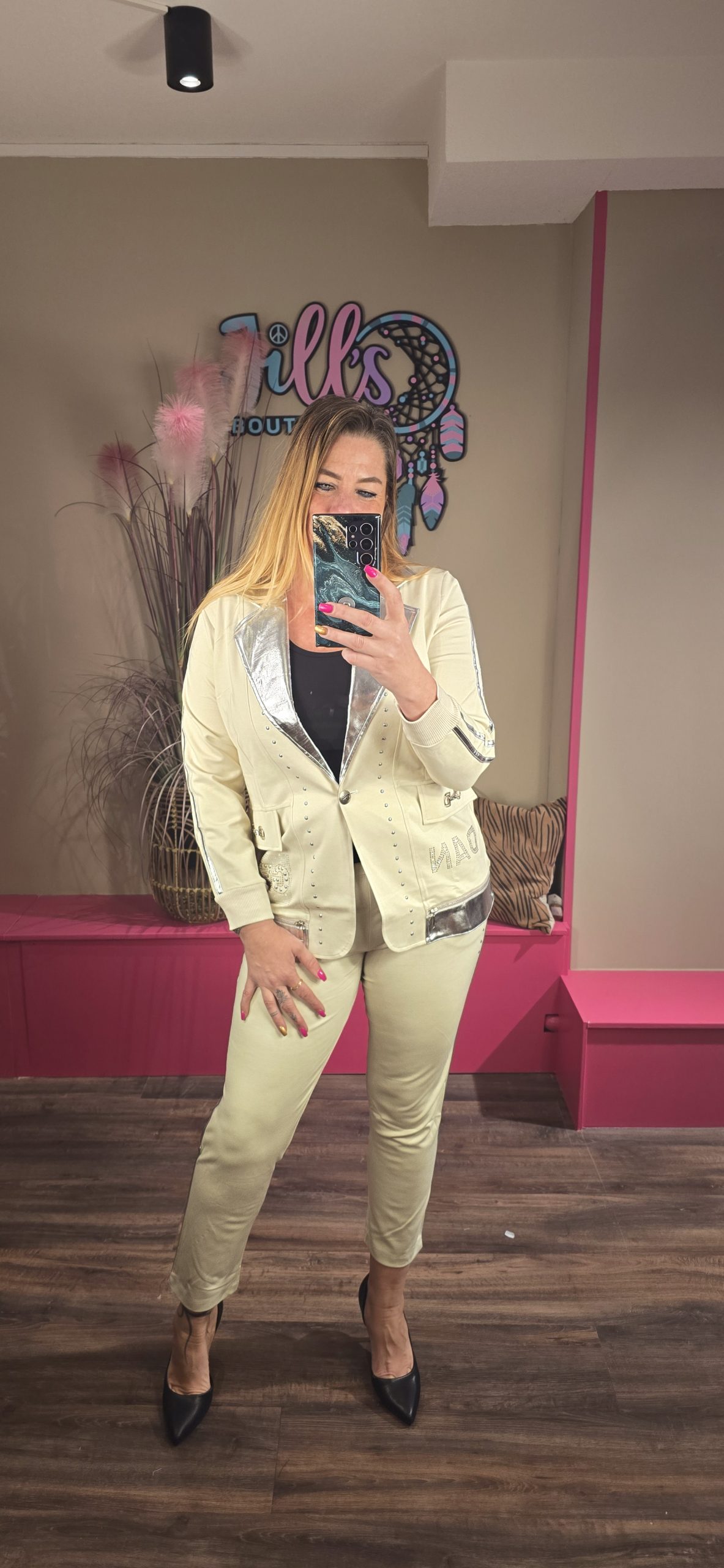 Two piece white & silver MISSY