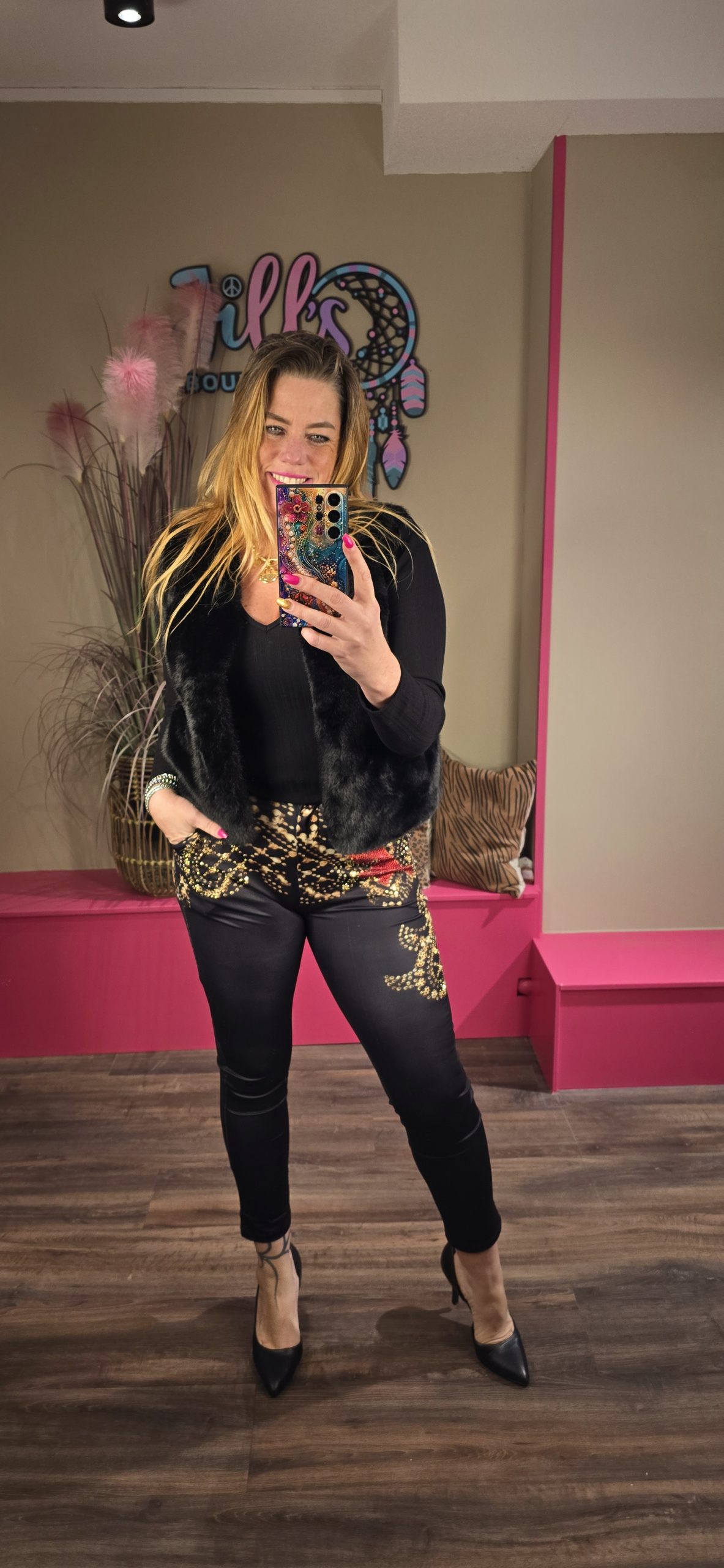 Broek chain red MISSY