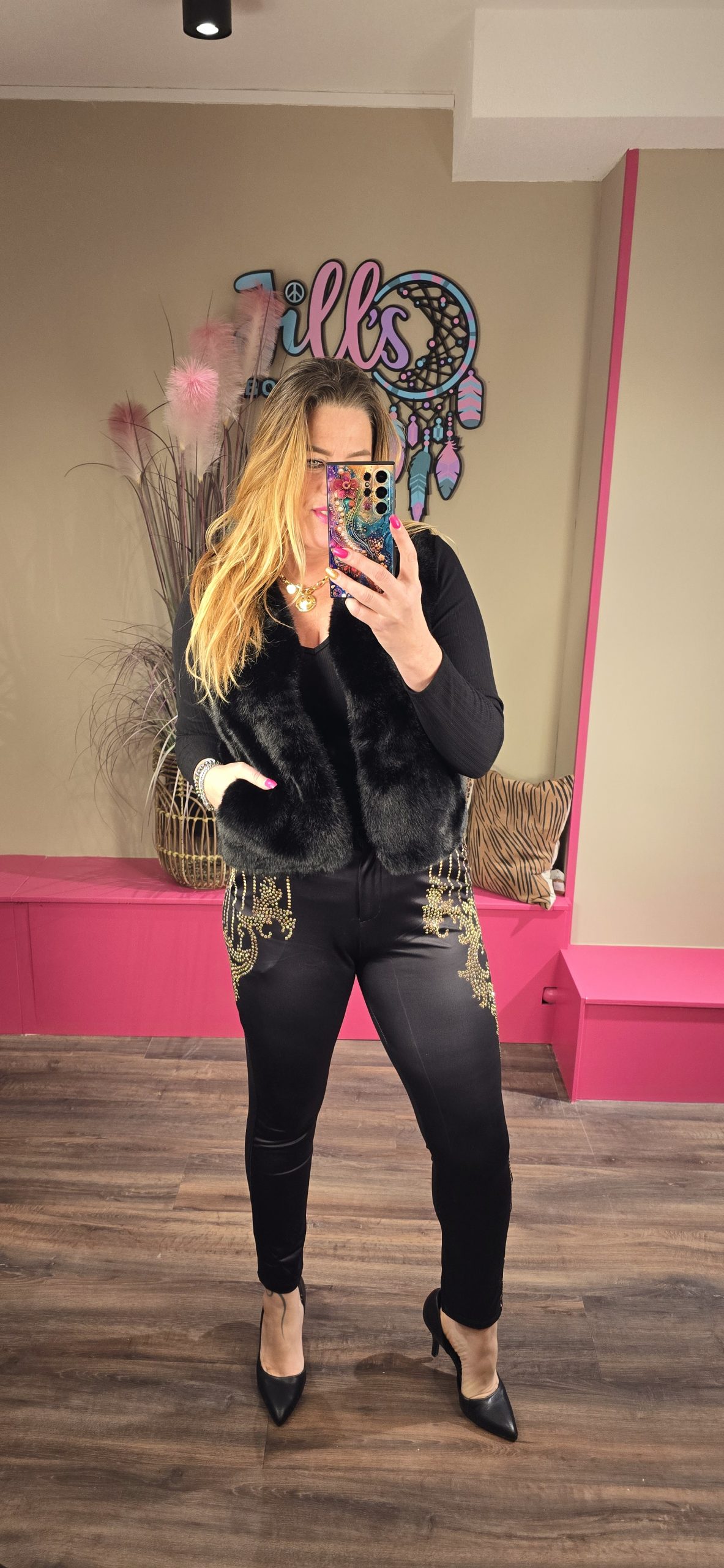 Broek black & gold MISSY