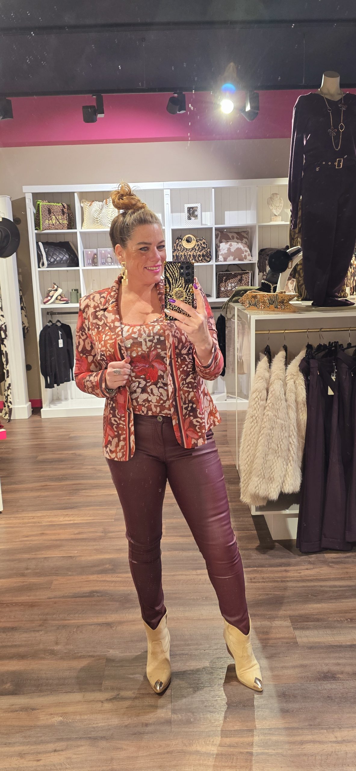 Broek wax bordeau Goodies