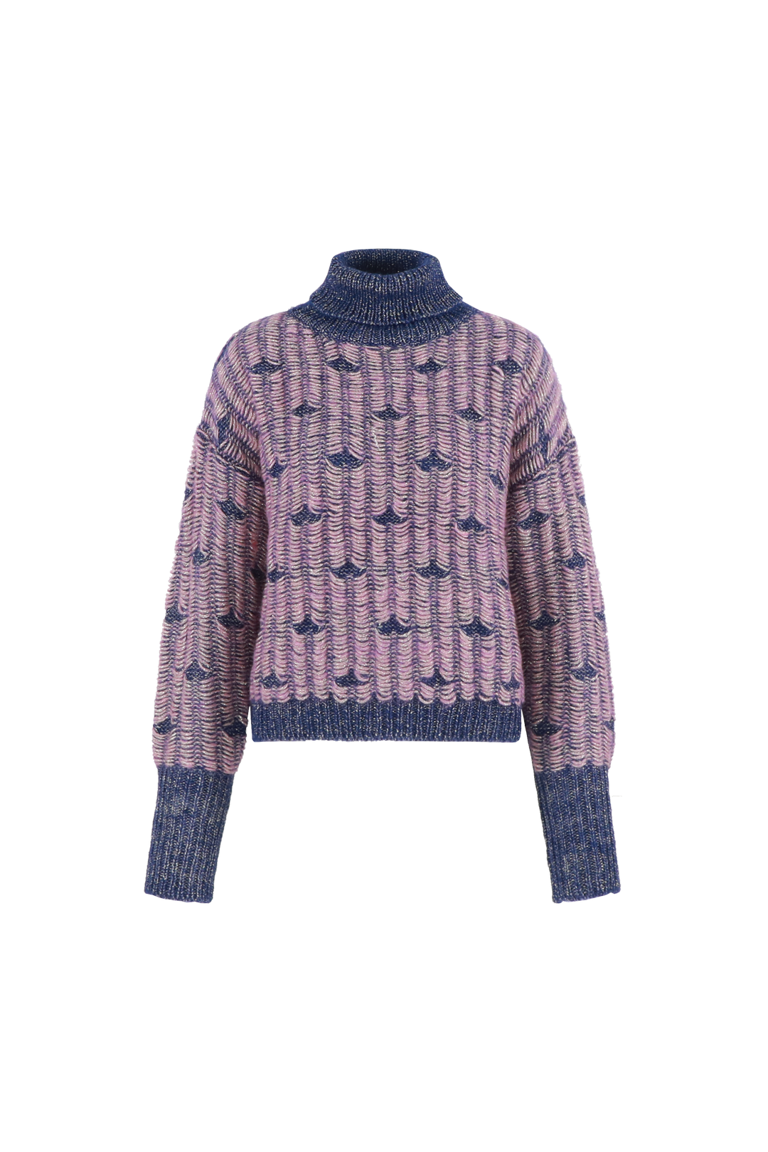 Sweater lira midnight blue/begonia fluresk