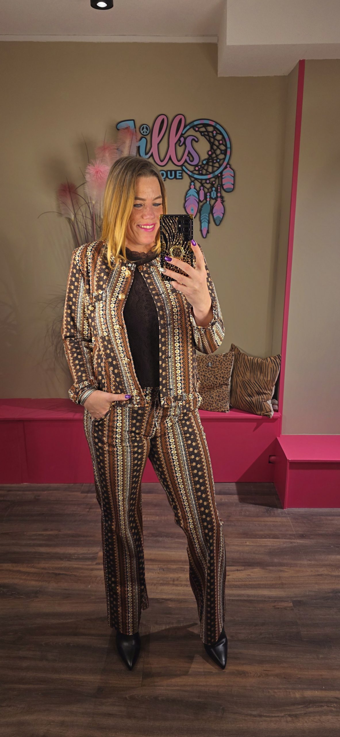 Broek Espresso Boho Print MI PIACE