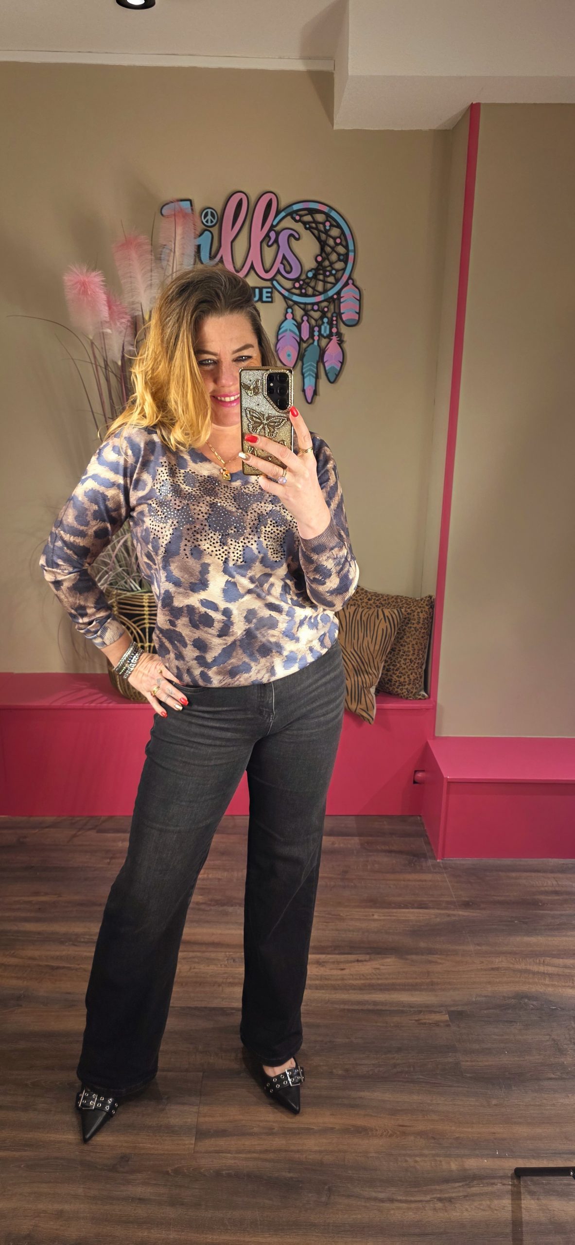 Trui Leopard Greyish Missy