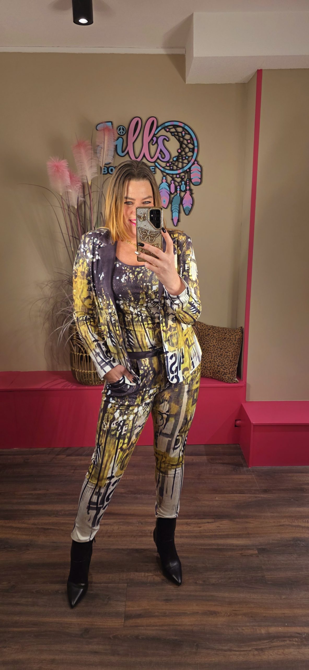 Broek paint green MISSY