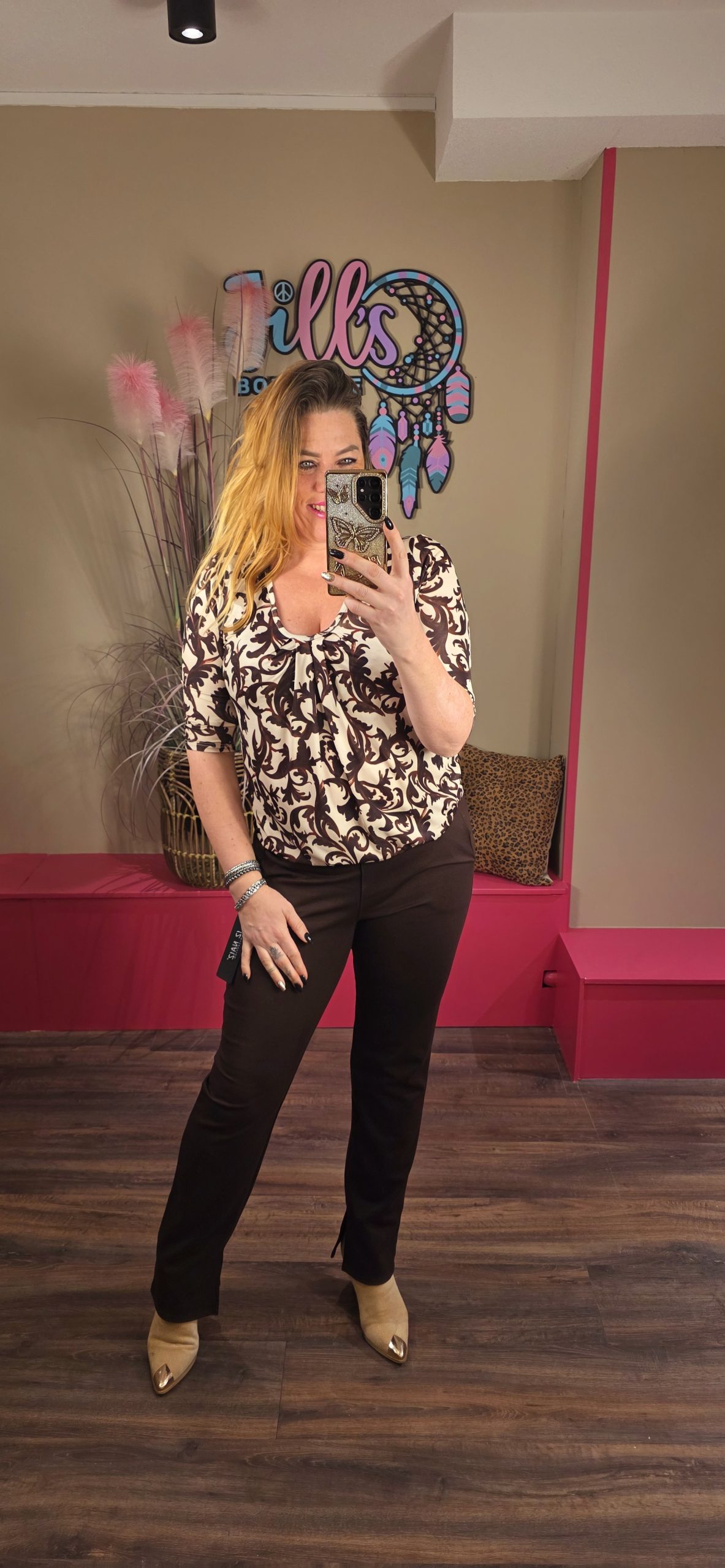 Top ballon beige/bruin IZ NAIZ