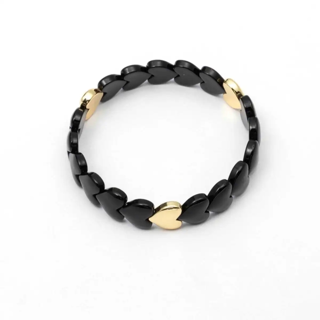 Armband hearts black WAUW