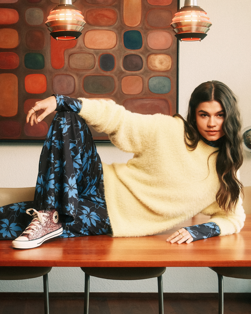 Broek Lydia black/bright blue FLURESK