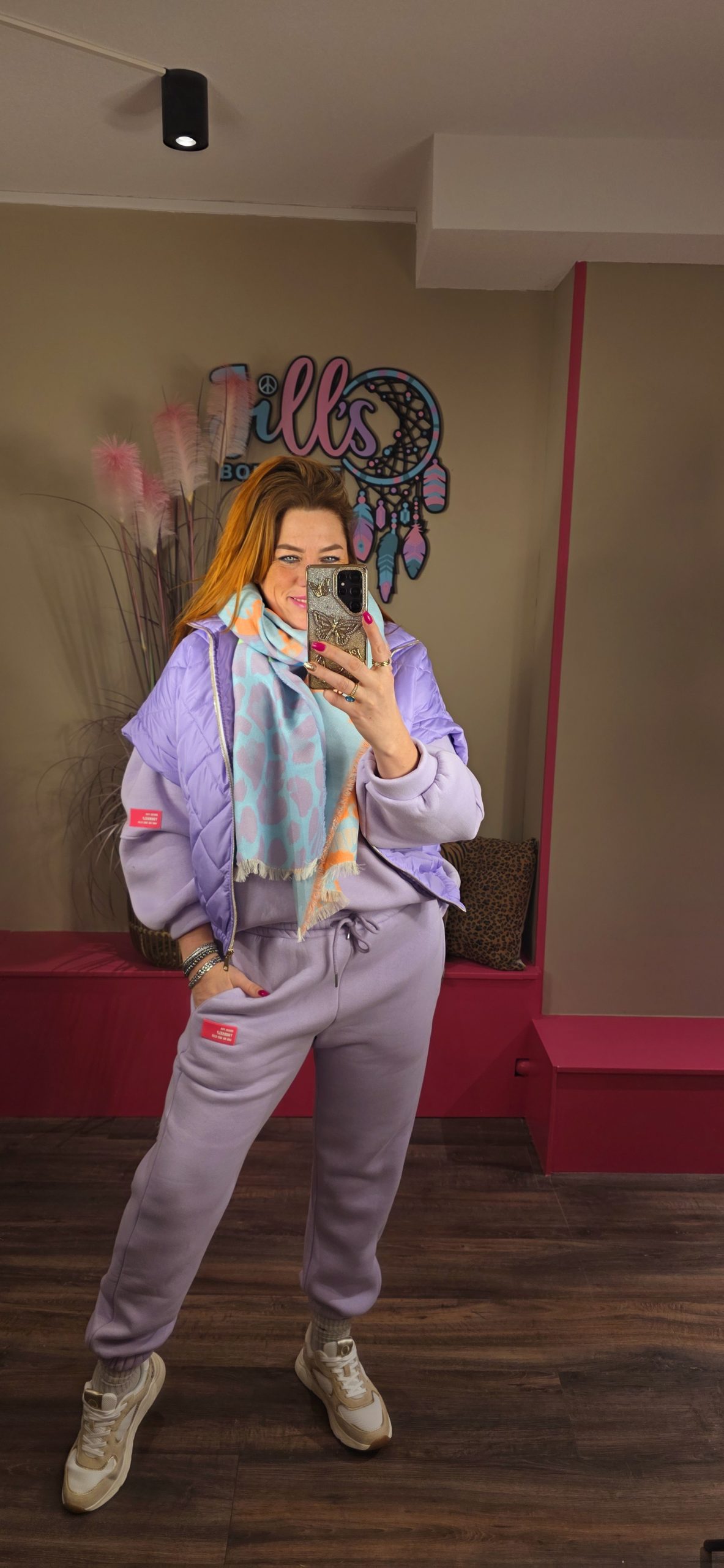 Sjaal teckel blauw/groen