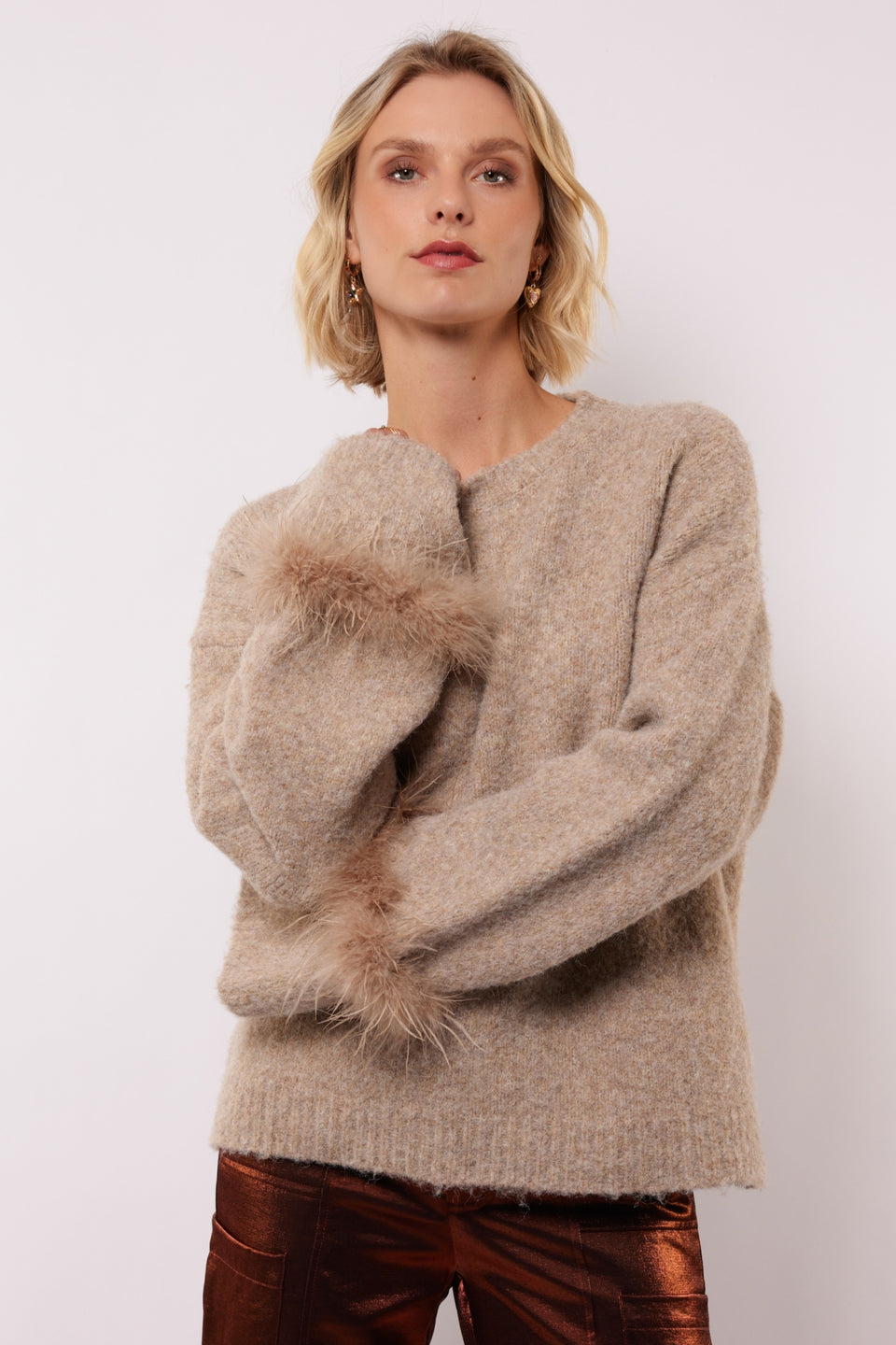 Sweater rielle warm taupe FLURESK