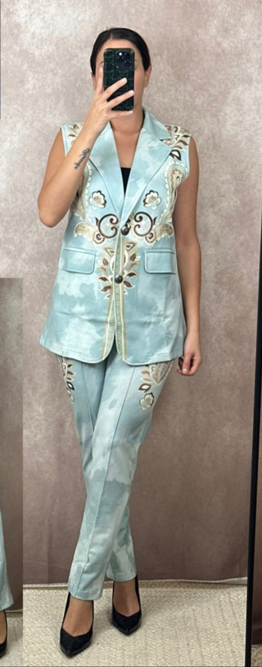 Set gilet turquoise mint MISSY