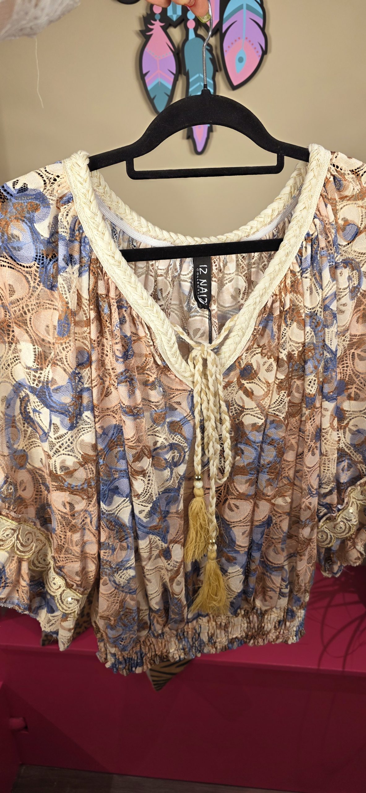 Top ibiza blauw/bruin IZ NAIZ