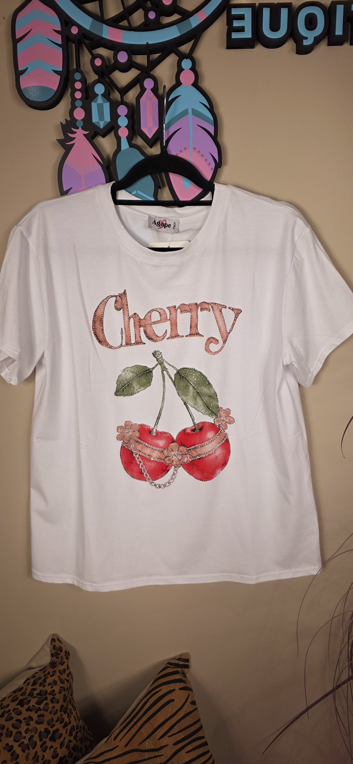 T-shirt Cherry  Roze
