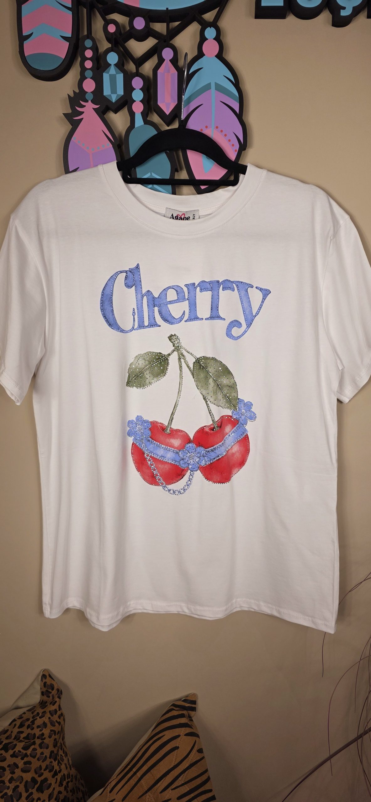 T-shirt Cherry lichtblauw