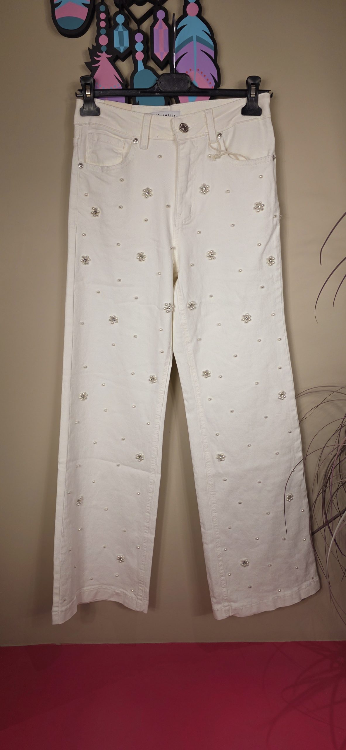 Broek parel offwhite JEWELLY