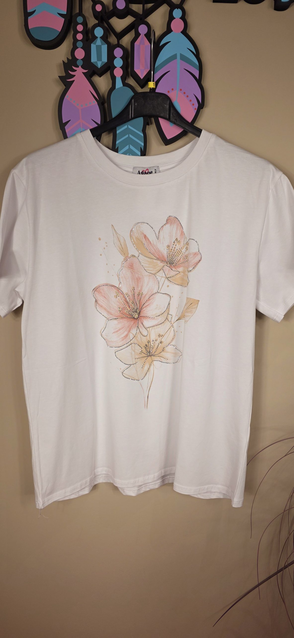 T-shirt bloem roze