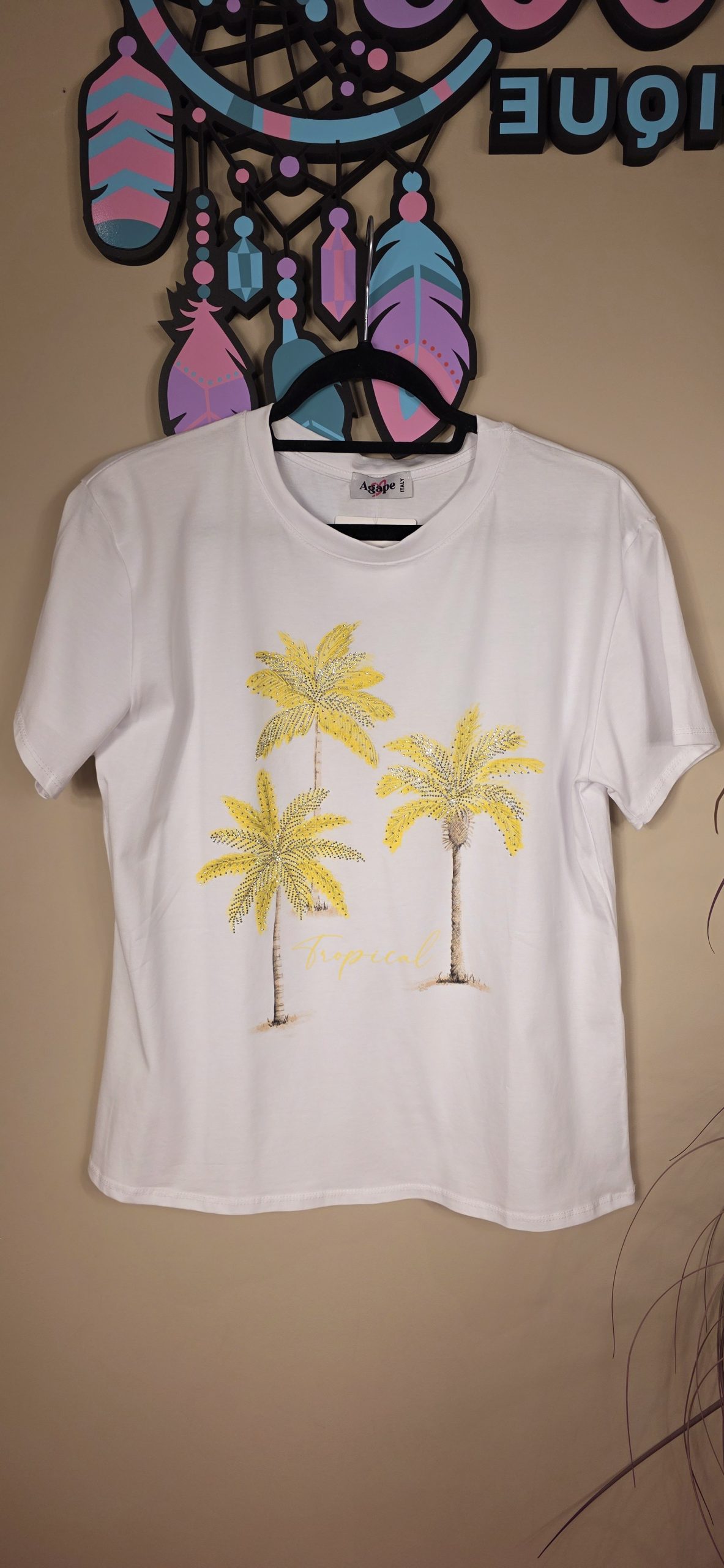 T-shirt palm yellow