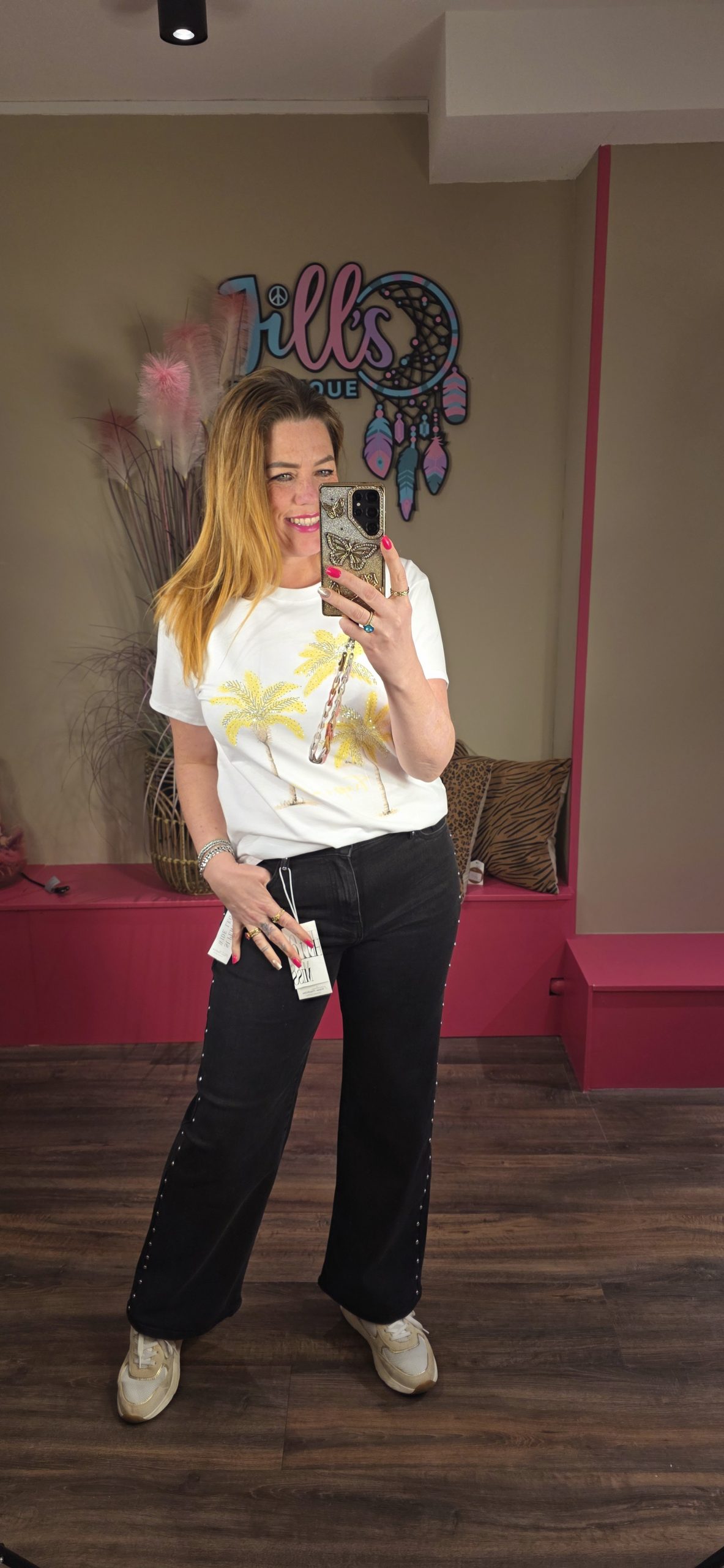 Broek Ster yellow HELLO MISS