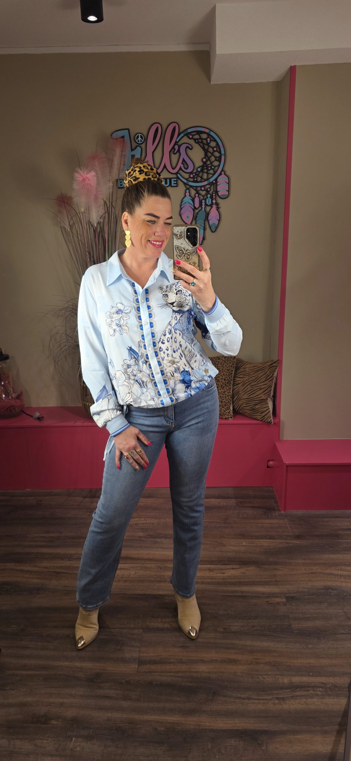 Blouse kraag puma blauw MISSY