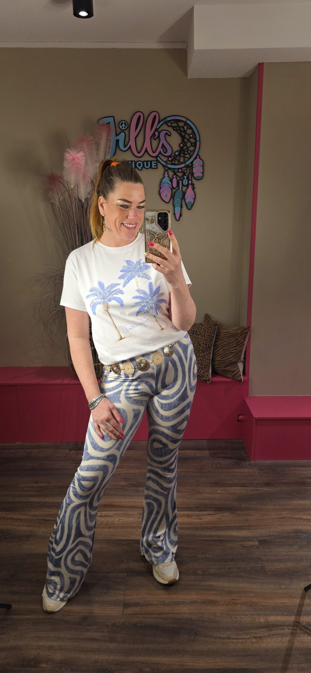 T-shirt palm light blue