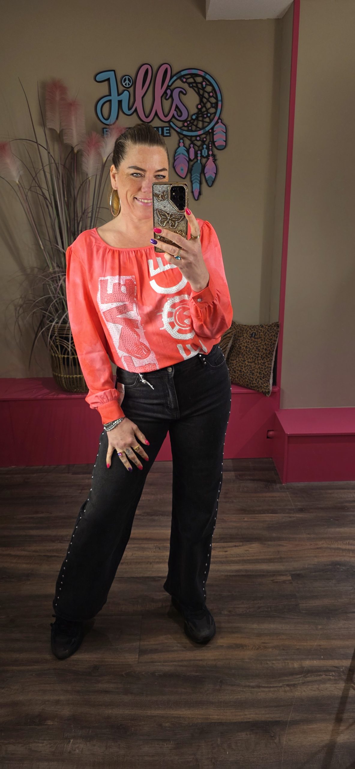Broek star pink HELLO MISS
