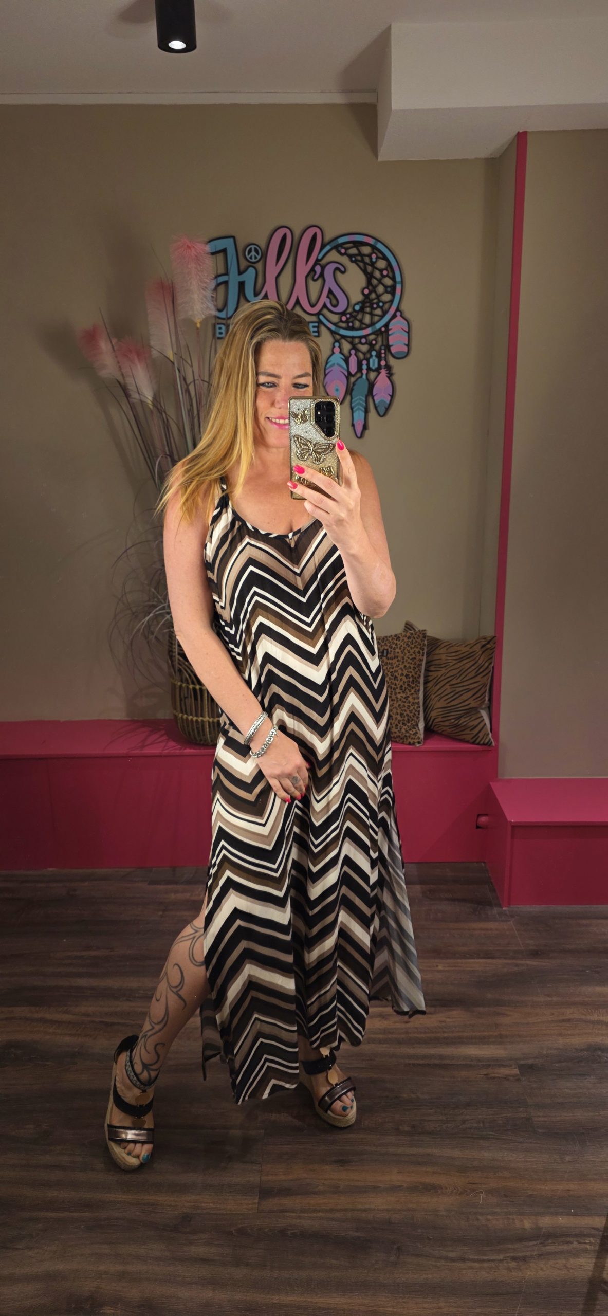 Jurk zigzag BLACK IZ NAIZ