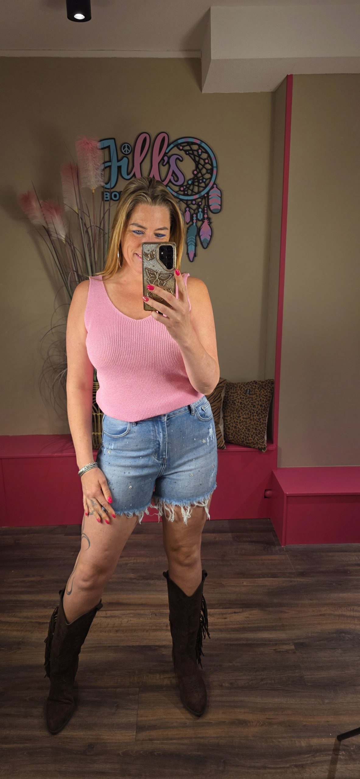 Top sparkle roze