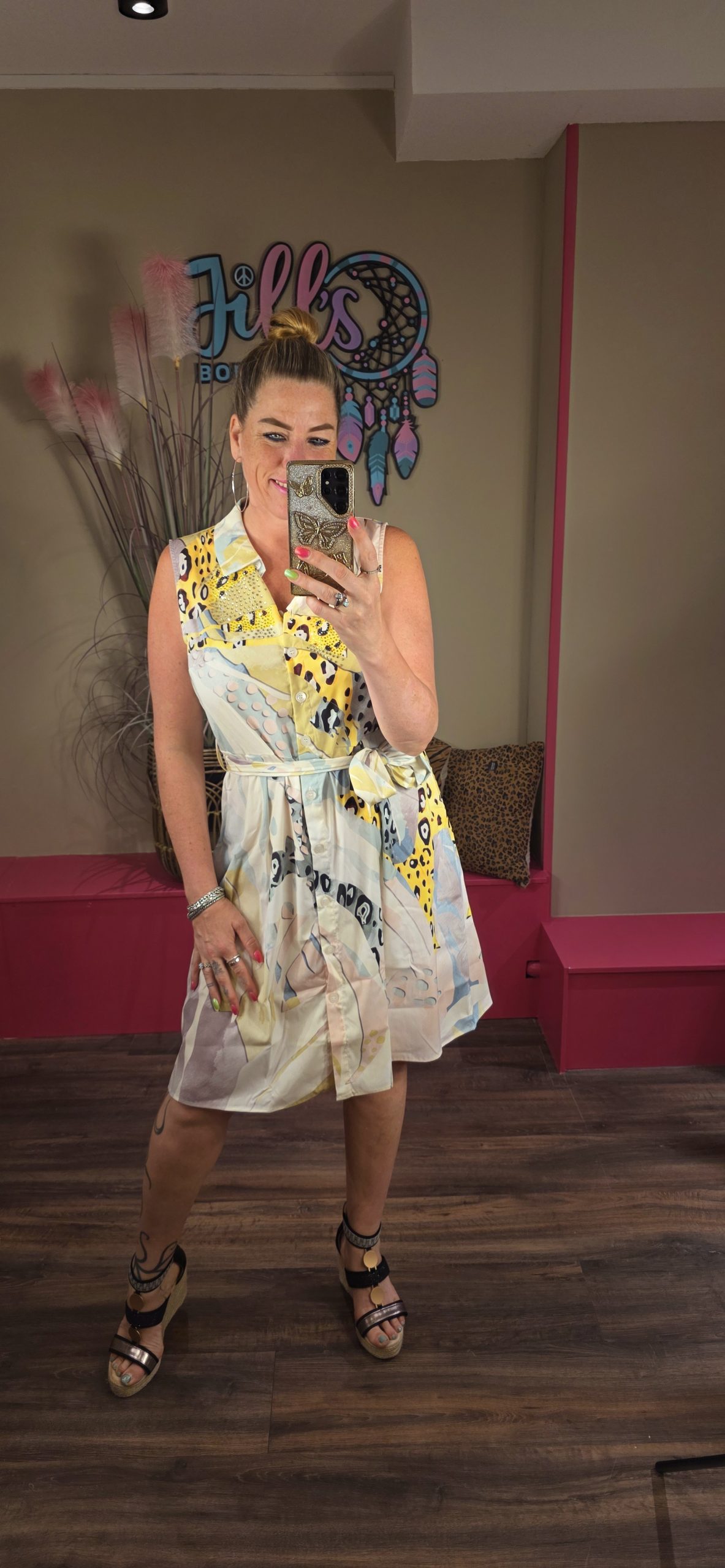 Jurk Kara mint/geel MISSY 2