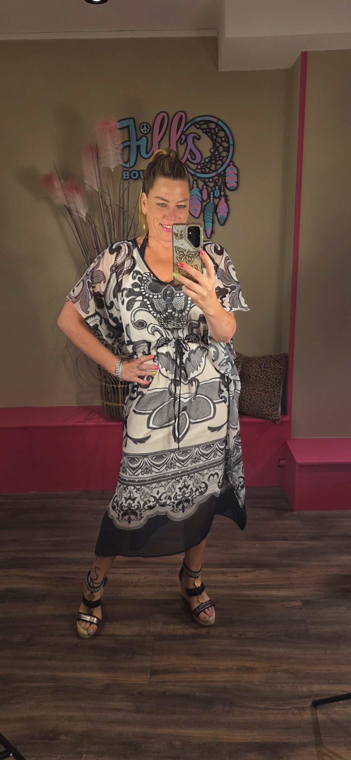 Kaftan jurk black MISSY