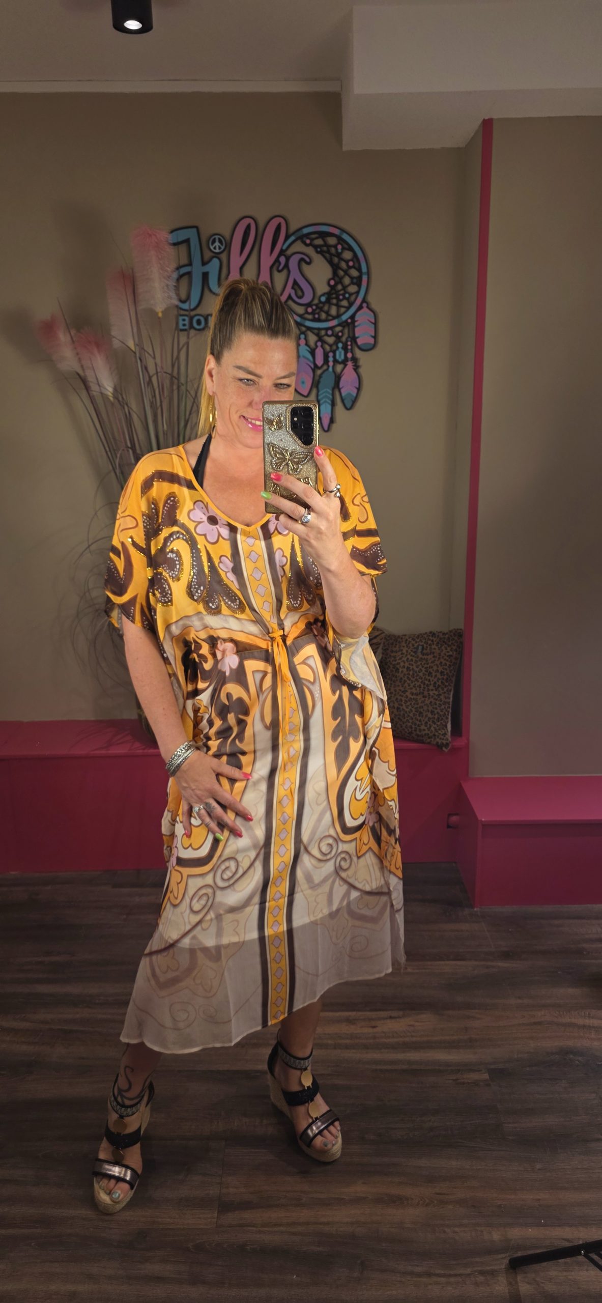 Kaftan jurk flower MISSY