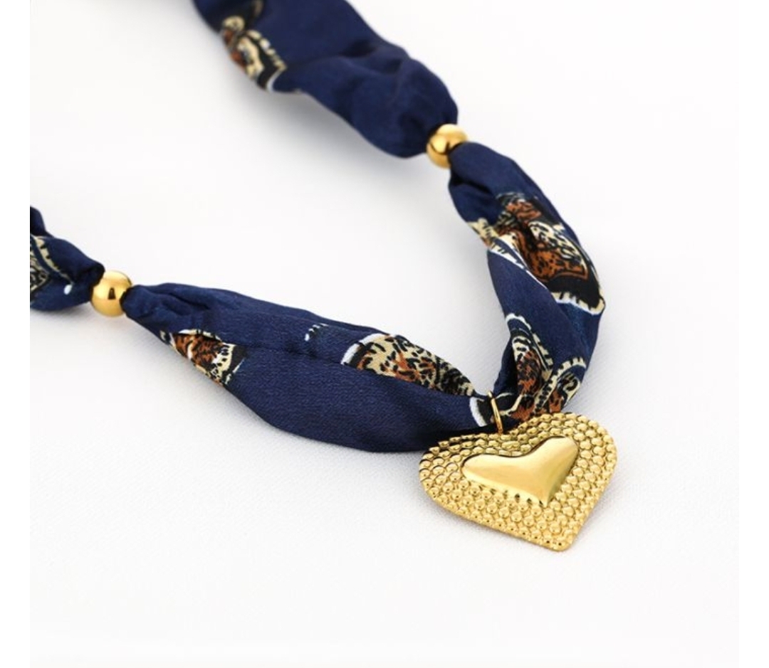 ketting stof blue hart