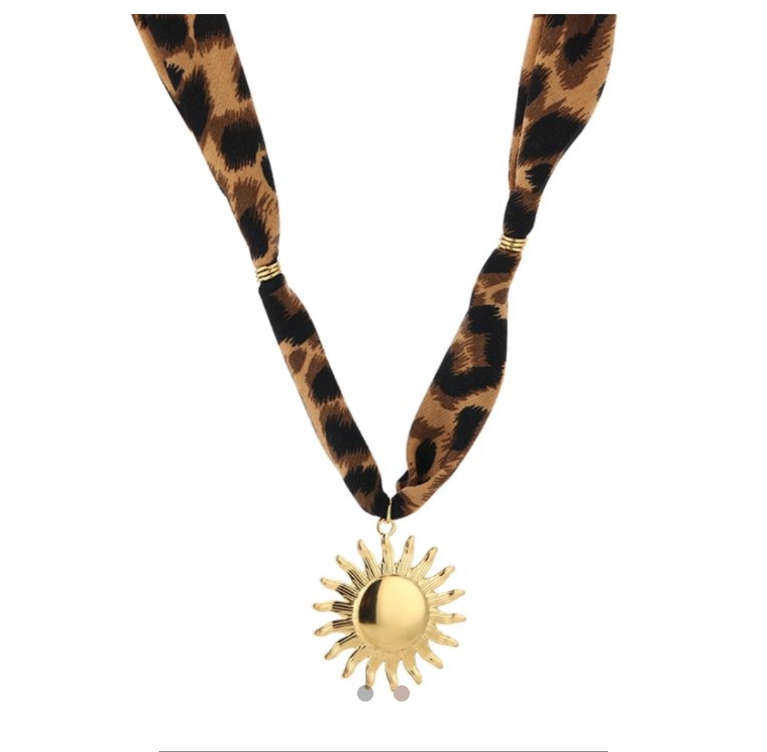 ketting stof leopard zon