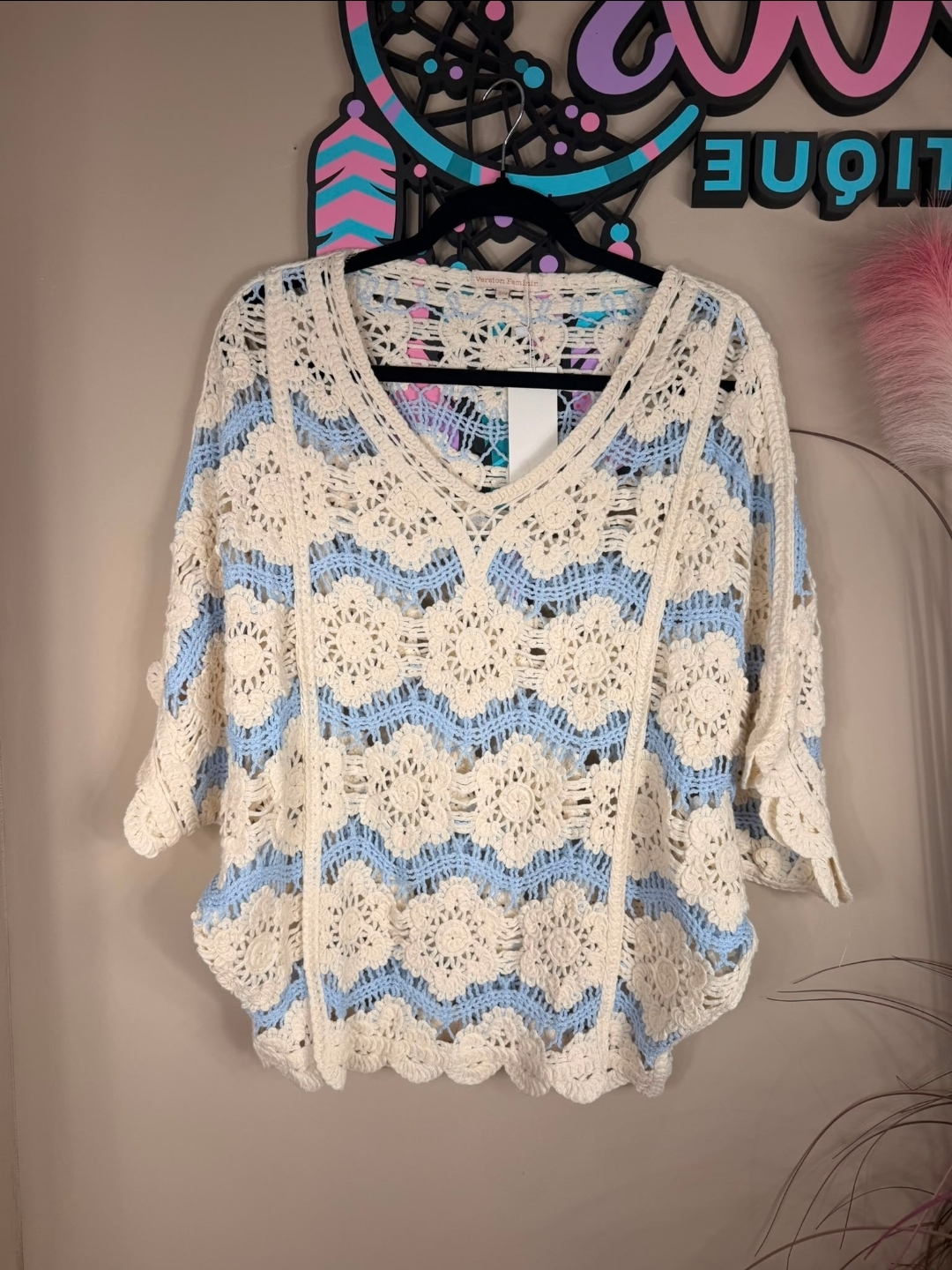 Top gehaakt blauw