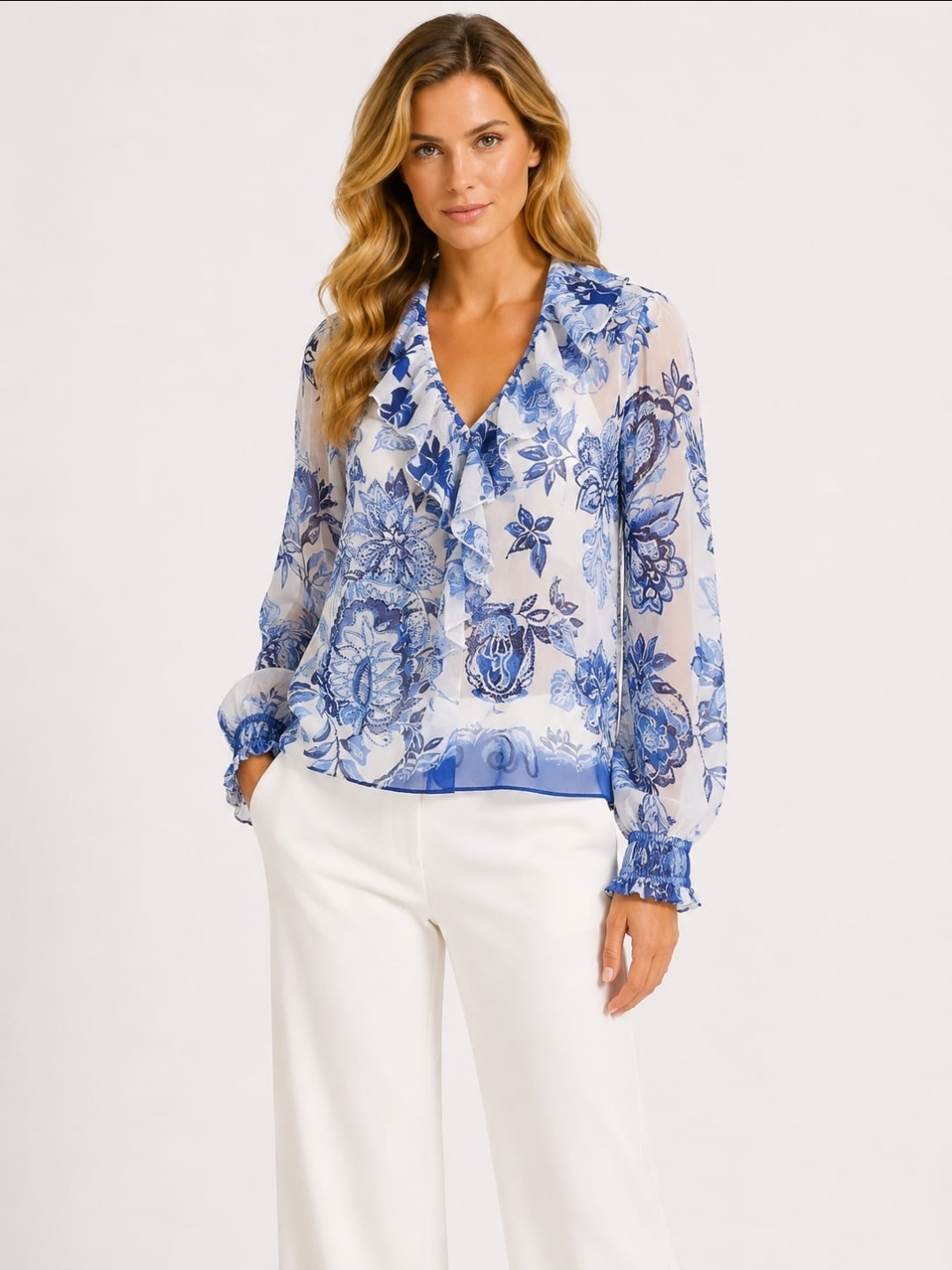 Blouse rousel kobalt MISSY