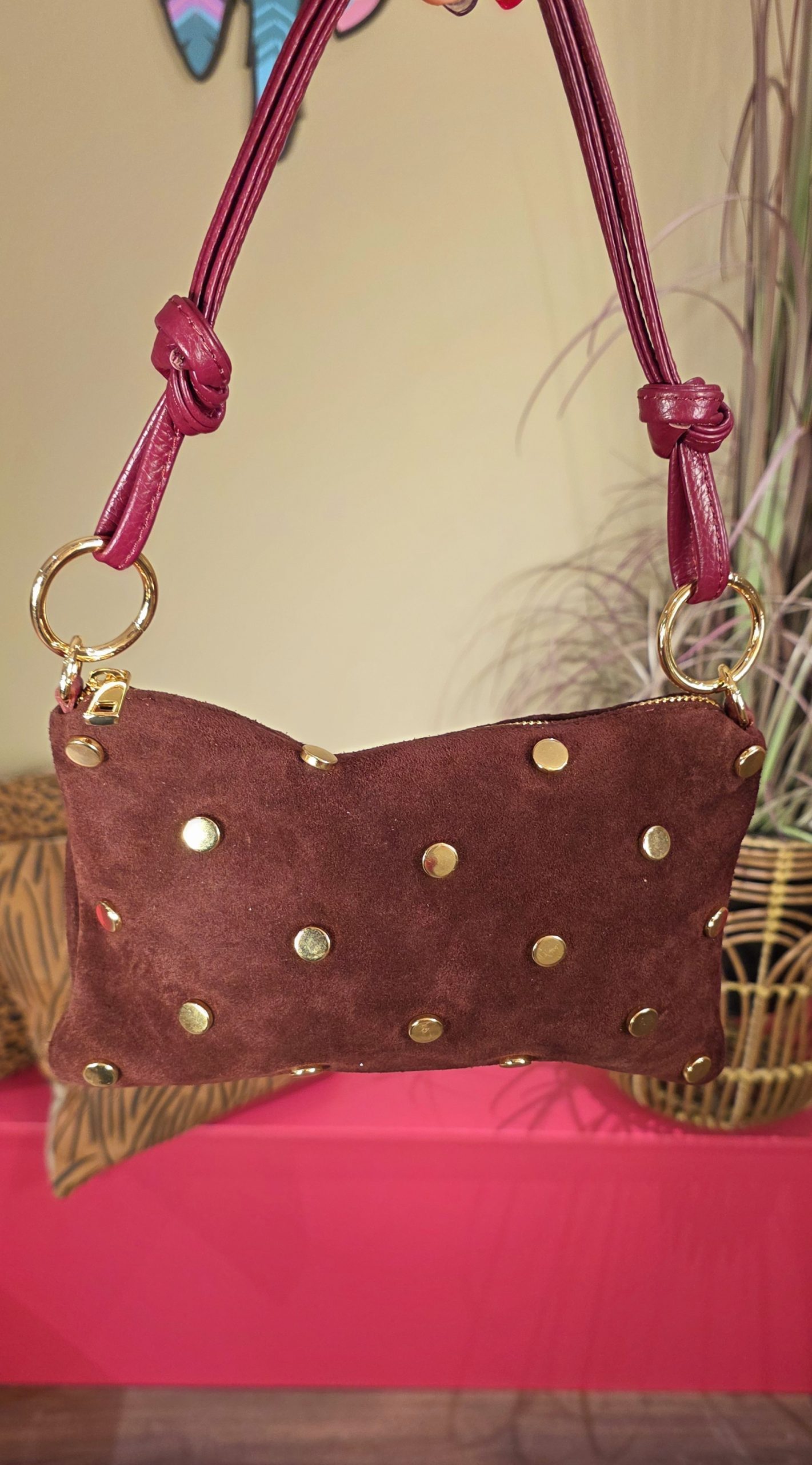 Tas studs burgundy