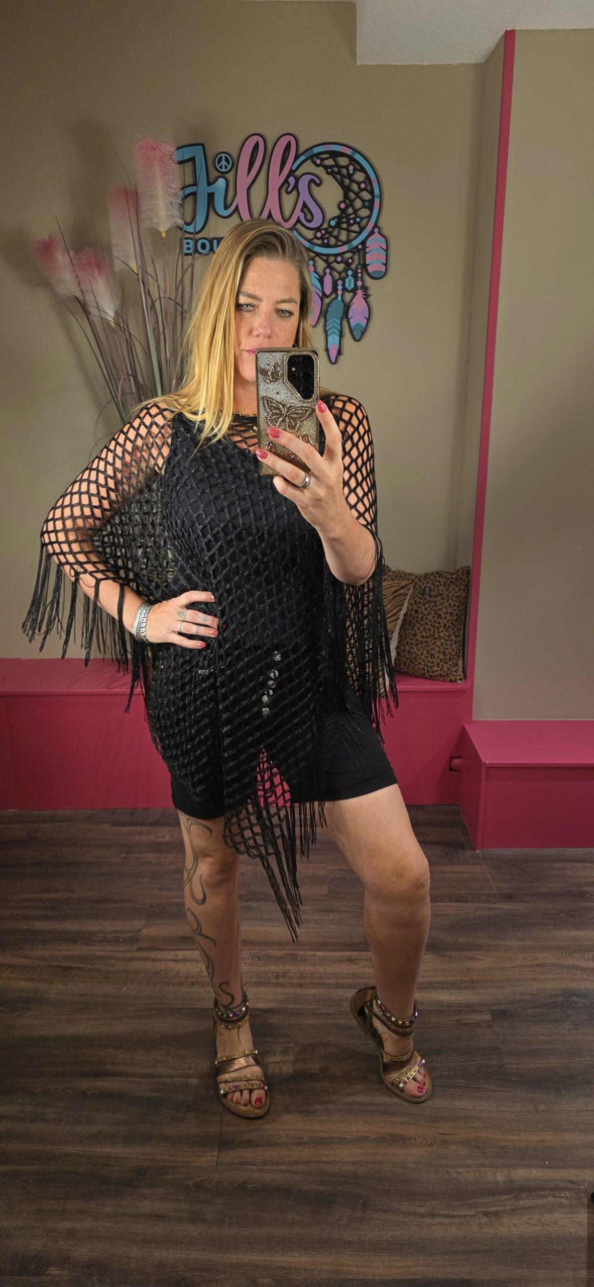Poncho Cherie zwart