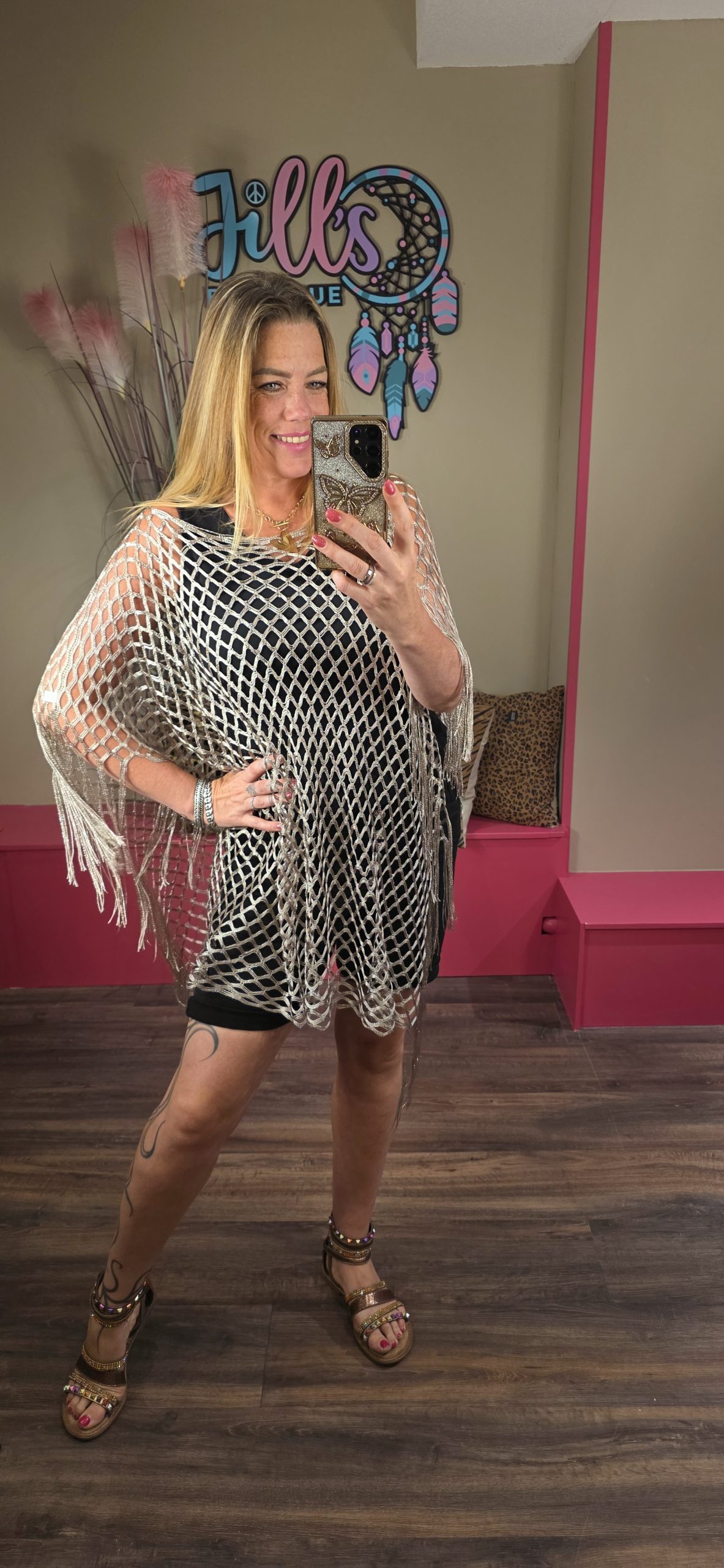 Poncho Cherie taupe