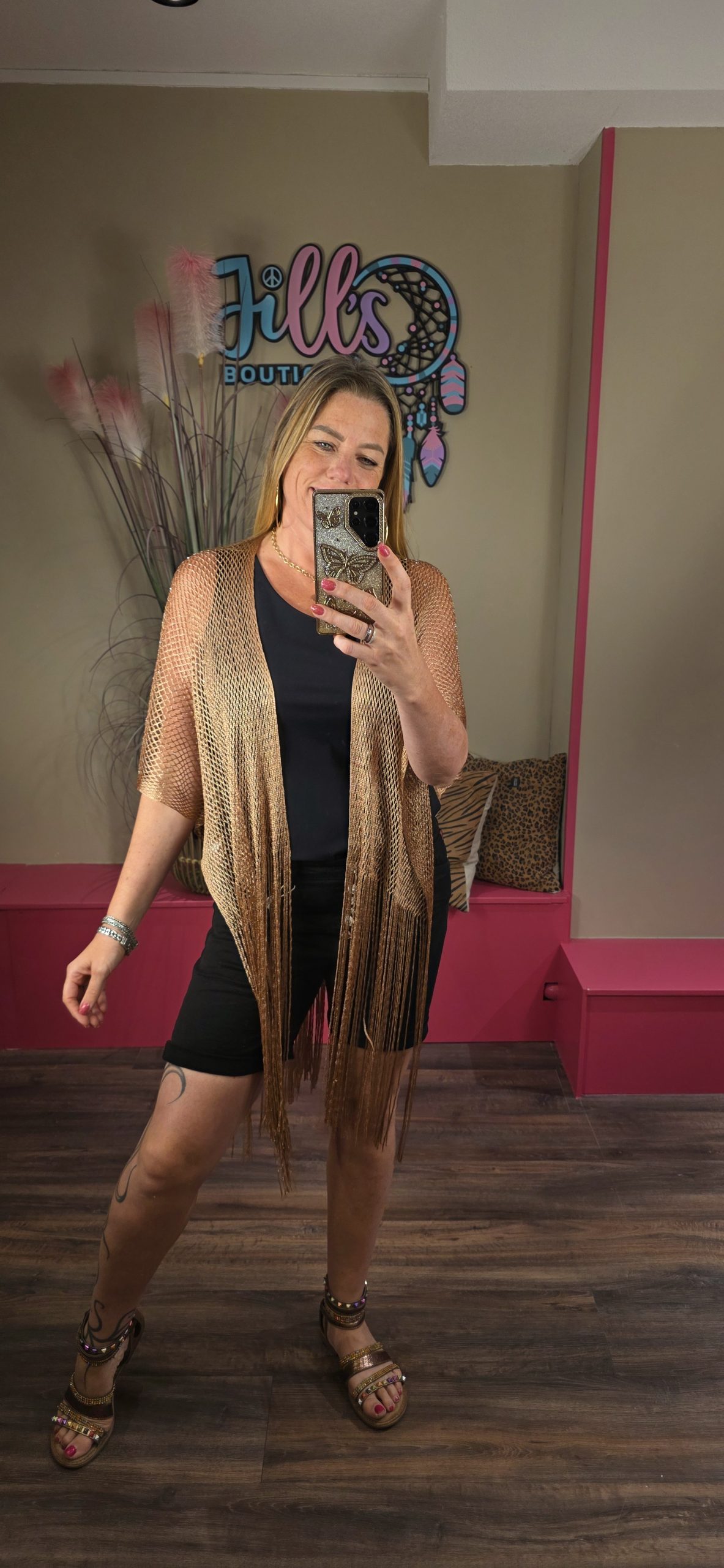 Poncho Gehaakt Champagne