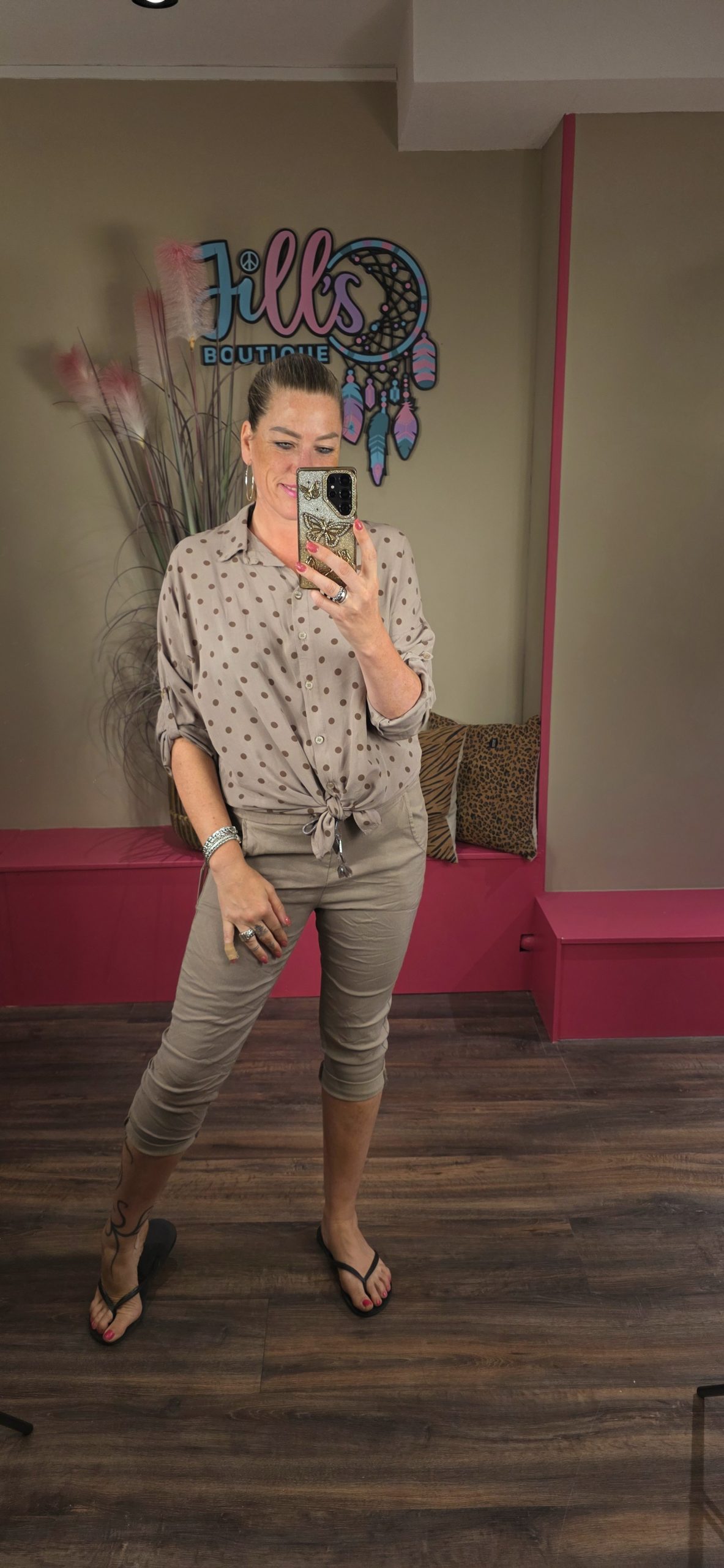 Broek Capri taupe