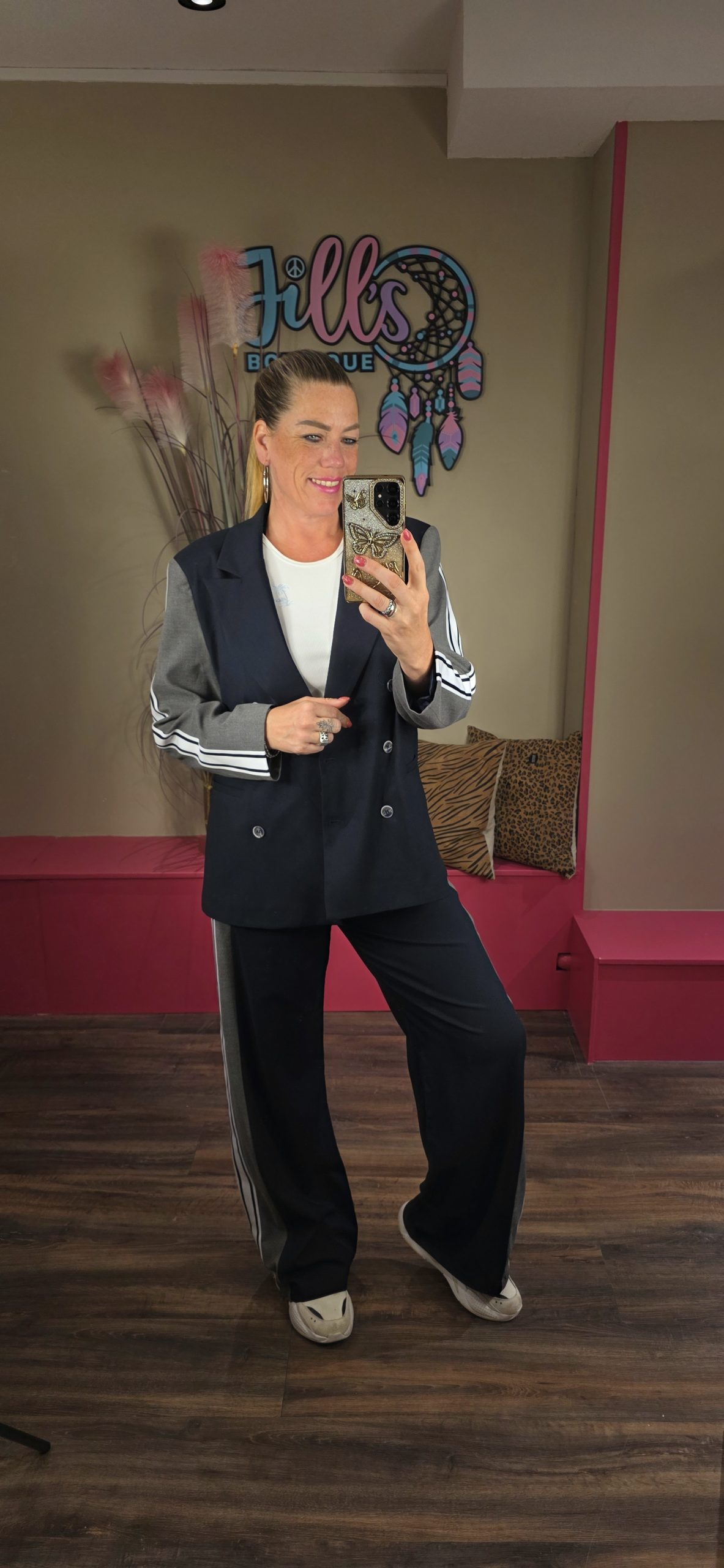 Broek Stripe Navy RHYME & HYPE