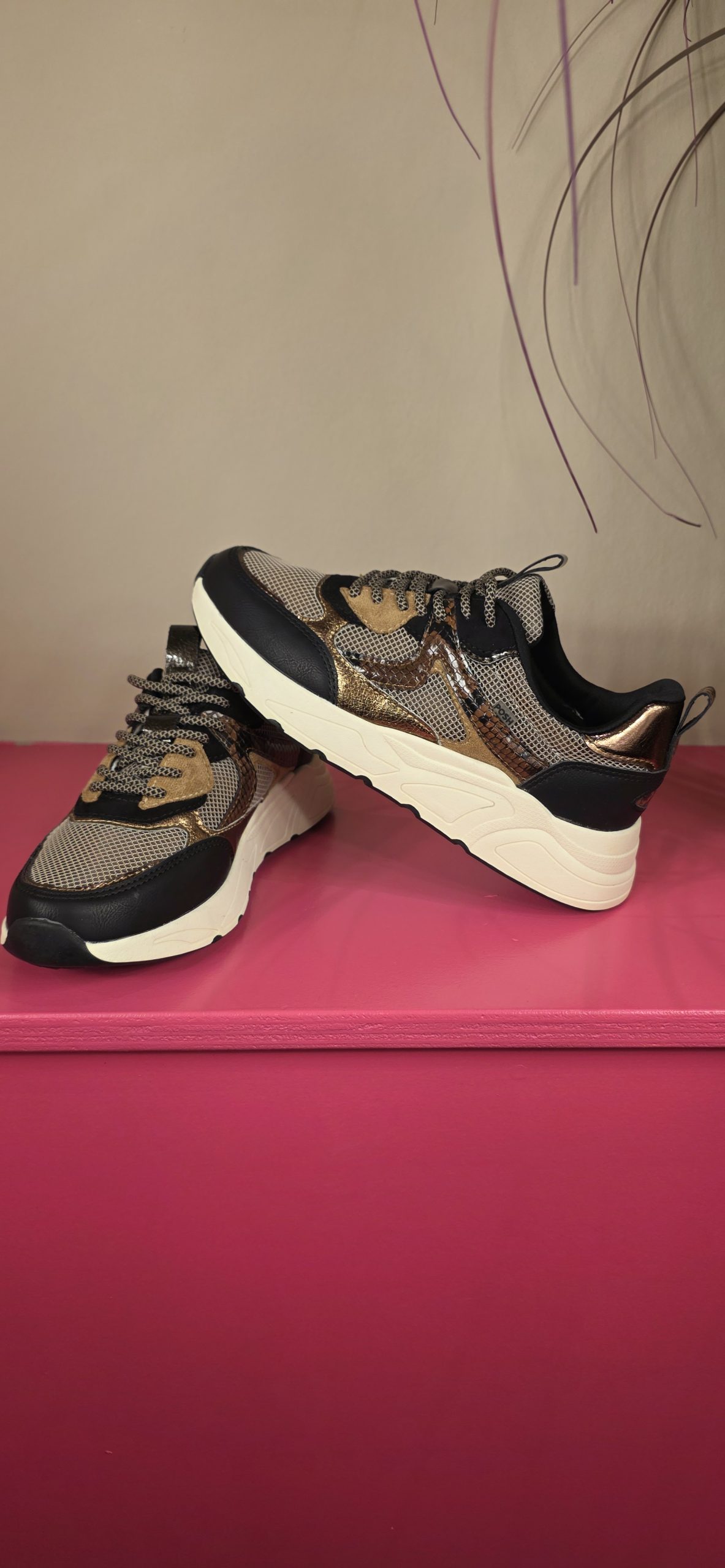 Sneaker Kiki zart combi bruin POSH BY POELMAN