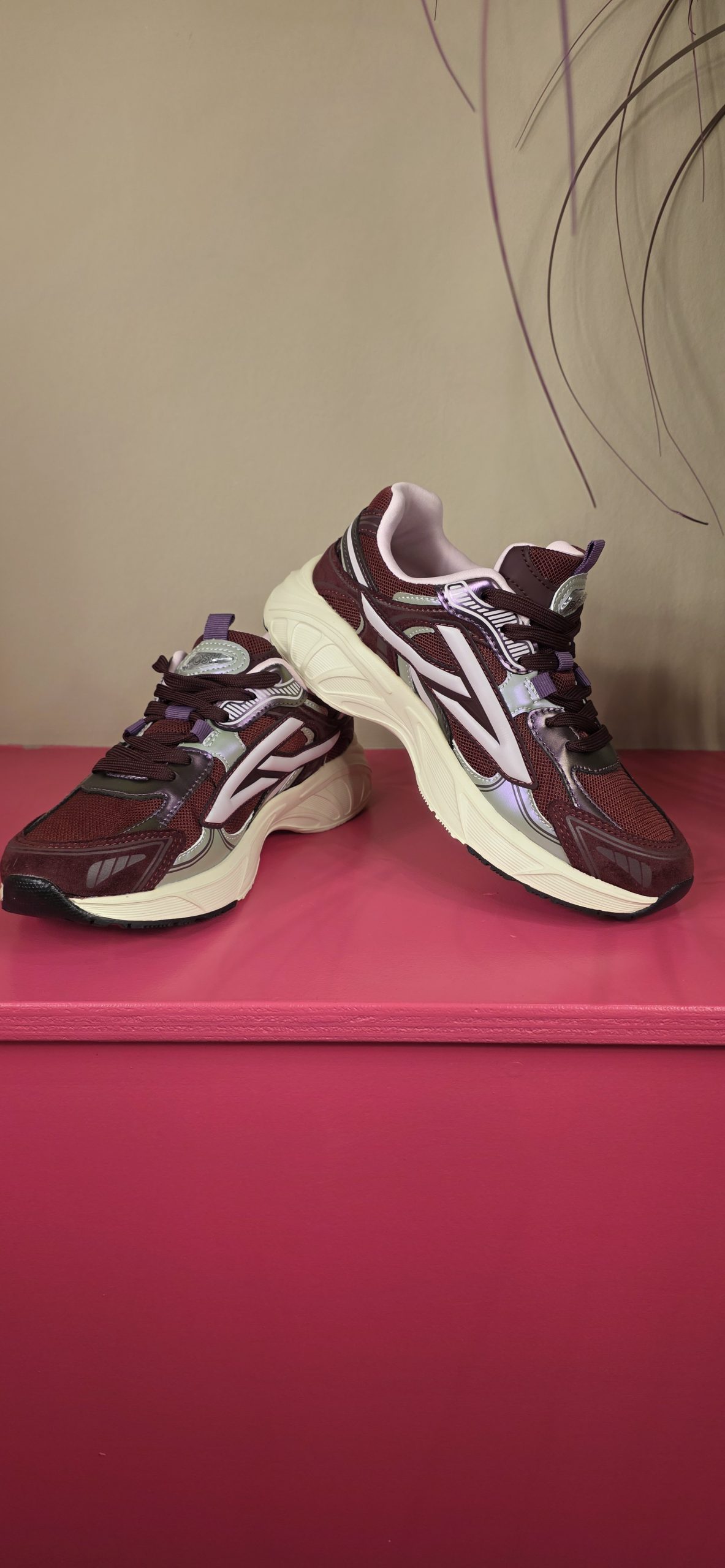 Sneaker Ginny Bordeaux combi POSH BY POELMAN