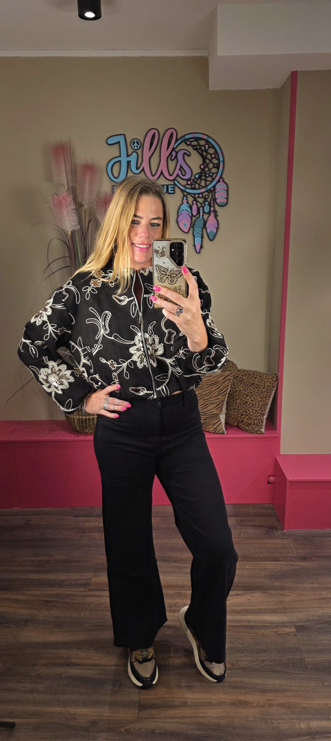 Broek wide fit black
