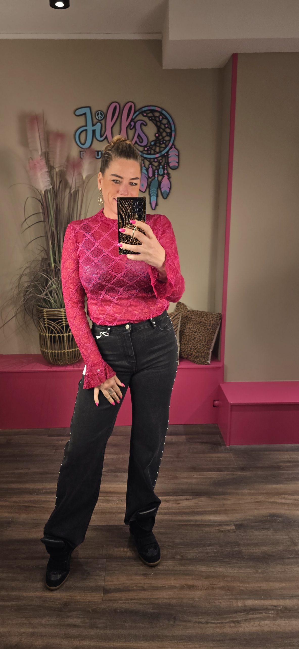 Top Leena bright pink FLURESK